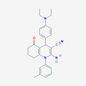 2-Amino-4-[4-(diethylamino)phenyl]-1-(3-methylphenyl)-5-oxo-1,4,5,6,7,8-hexahydroquinoline-3-carbonitrile