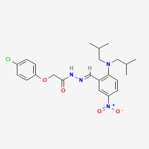 N'-[(E)-{2-[bis(2-methylpropyl)amino]-5-nitrophenyl}methylidene]-2-(4-chlorophenoxy)acetohydrazide