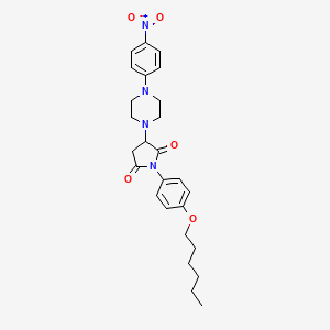 1-[4-(Hexyloxy)phenyl]-3-[4-(4-nitrophenyl)piperazin-1-yl]pyrrolidine-2,5-dione