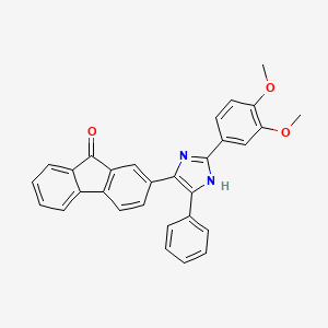 2-[2-(3,4-dimethoxyphenyl)-5-phenyl-1H-imidazol-4-yl]-9H-fluoren-9-one