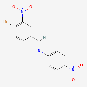 molecular formula C13H8BrN3O4 B11531521 N-[(E)-(4-bromo-3-nitrophenyl)methylidene]-4-nitroaniline 