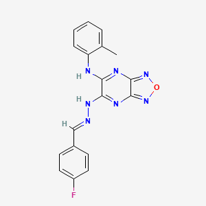 6-[(2E)-2-(4-fluorobenzylidene)hydrazinyl]-N-(2-methylphenyl)[1,2,5]oxadiazolo[3,4-b]pyrazin-5-amine