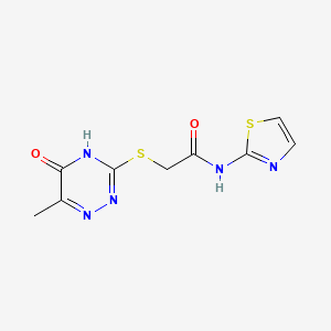 2-[(6-methyl-5-oxo-4,5-dihydro-1,2,4-triazin-3-yl)sulfanyl]-N-(1,3-thiazol-2-yl)acetamide