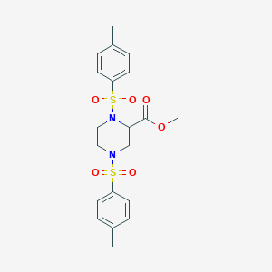 molecular formula C20H24N2O6S2 B11531551 Methyl 1,4-bis[(4-methylphenyl)sulfonyl]piperazine-2-carboxylate 