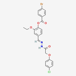 4-[(E)-{2-[(4-chlorophenoxy)acetyl]hydrazinylidene}methyl]-2-ethoxyphenyl 4-bromobenzoate