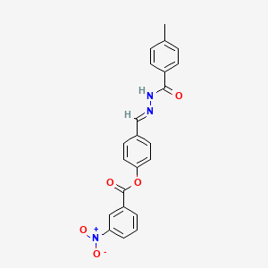 4-[(E)-{2-[(4-methylphenyl)carbonyl]hydrazinylidene}methyl]phenyl 3-nitrobenzoate