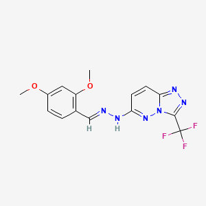 6-[(2E)-2-(2,4-dimethoxybenzylidene)hydrazinyl]-3-(trifluoromethyl)[1,2,4]triazolo[4,3-b]pyridazine