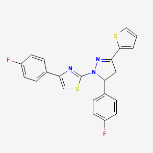 4-(4-fluorophenyl)-2-[5-(4-fluorophenyl)-3-(thiophen-2-yl)-4,5-dihydro-1H-pyrazol-1-yl]-1,3-thiazole