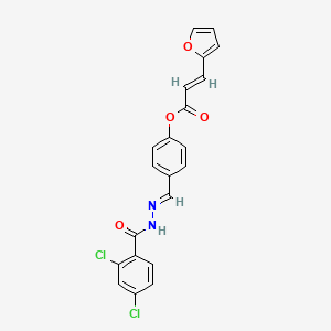 4-[(E)-{2-[(2,4-dichlorophenyl)carbonyl]hydrazinylidene}methyl]phenyl (2E)-3-(furan-2-yl)prop-2-enoate