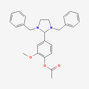 4-(1,3-Dibenzylimidazolidin-2-yl)-2-methoxyphenyl acetate