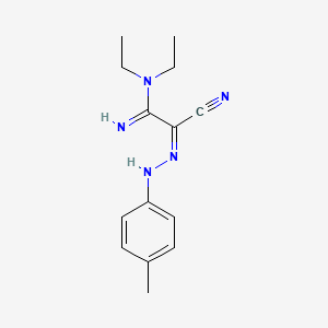 (1E)-2-(diethylamino)-2-imino-N-(4-methylanilino)ethanimidoyl cyanide