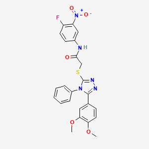 2-{[5-(3,4-dimethoxyphenyl)-4-phenyl-4H-1,2,4-triazol-3-yl]sulfanyl}-N-(4-fluoro-3-nitrophenyl)acetamide