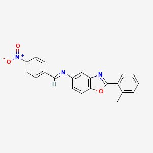 2-(2-methylphenyl)-N-[(E)-(4-nitrophenyl)methylidene]-1,3-benzoxazol-5-amine