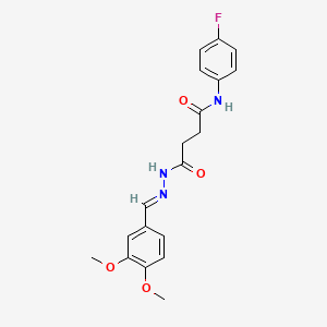 4-[(2E)-2-(3,4-dimethoxybenzylidene)hydrazinyl]-N-(4-fluorophenyl)-4-oxobutanamide