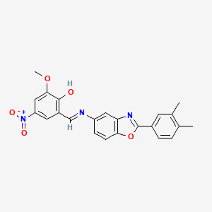 2-[(E)-{[2-(3,4-dimethylphenyl)-1,3-benzoxazol-5-yl]imino}methyl]-6-methoxy-4-nitrophenol