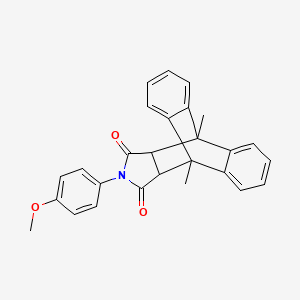 17-(4-Methoxyphenyl)-1,8-dimethyl-17-azapentacyclo[6.6.5.0~2,7~.0~9,14~.0~15,19~]nonadeca-2,4,6,9,11,13-hexaene-16,18-dione (non-preferred name)