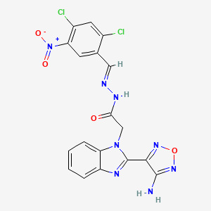 2-[2-(4-amino-1,2,5-oxadiazol-3-yl)-1H-benzimidazol-1-yl]-N'-[(E)-(2,4-dichloro-5-nitrophenyl)methylidene]acetohydrazide