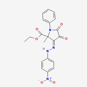 ethyl (3E)-2-methyl-3-[2-(4-nitrophenyl)hydrazinylidene]-4,5-dioxo-1-phenylprolinate