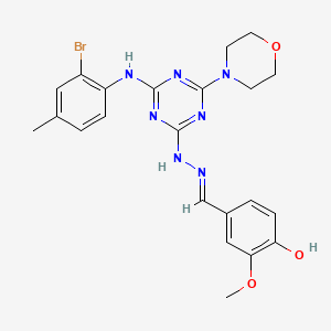 4-Hydroxy-3-methoxybenzaldehyde [4-(2-bromo-4-methylanilino)-6-(4-morpholinyl)-1,3,5-triazin-2-yl]hydrazone