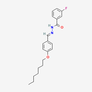 3-Fluoro-N'-[(E)-[4-(heptyloxy)phenyl]methylidene]benzohydrazide