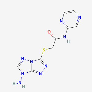 2-({7-Amino-7H-[1,2,4]triazolo[4,3-B][1,2,4]triazol-3-YL}sulfanyl)-N-(pyrazin-2-YL)acetamide