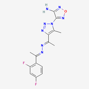 4-{4-[(1E)-1-{(2E)-[1-(2,4-difluorophenyl)ethylidene]hydrazinylidene}ethyl]-5-methyl-1H-1,2,3-triazol-1-yl}-1,2,5-oxadiazol-3-amine