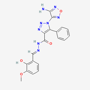 1-(4-amino-1,2,5-oxadiazol-3-yl)-N'-[(E)-(2-hydroxy-3-methoxyphenyl)methylidene]-5-phenyl-1H-1,2,3-triazole-4-carbohydrazide