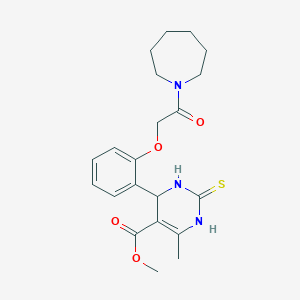 Methyl 4-{2-[2-(azepan-1-yl)-2-oxoethoxy]phenyl}-6-methyl-2-thioxo-1,2,3,4-tetrahydropyrimidine-5-carboxylate