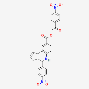 2-(4-Nitrophenyl)-2-oxoethyl 4-(4-nitrophenyl)-3H,3AH,4H,5H,9BH-cyclopenta[C]quinoline-8-carboxylate