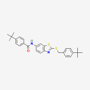 4-tert-butyl-N-{2-[(4-tert-butylbenzyl)sulfanyl]-1,3-benzothiazol-6-yl}benzamide