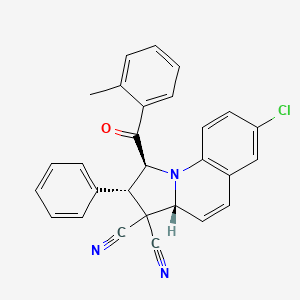 molecular formula C28H20ClN3O B11531959 (1S,2S,3aR)-7-chloro-1-[(2-methylphenyl)carbonyl]-2-phenyl-1,2-dihydropyrrolo[1,2-a]quinoline-3,3(3aH)-dicarbonitrile 