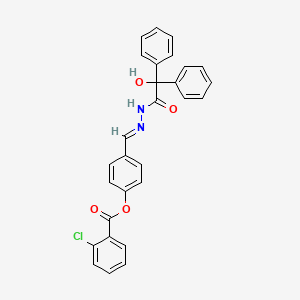 4-[(E)-{2-[hydroxy(diphenyl)acetyl]hydrazinylidene}methyl]phenyl 2-chlorobenzoate