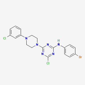 N-(4-bromophenyl)-4-chloro-6-[4-(3-chlorophenyl)piperazin-1-yl]-1,3,5-triazin-2-amine