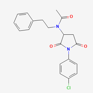 N-[1-(4-chlorophenyl)-2,5-dioxopyrrolidin-3-yl]-N-(2-phenylethyl)acetamide