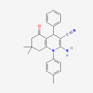 molecular formula C25H25N3O B11532020 2-Amino-7,7-dimethyl-1-(4-methylphenyl)-5-oxo-4-phenyl-1,4,5,6,7,8-hexahydroquinoline-3-carbonitrile CAS No. 141076-58-6