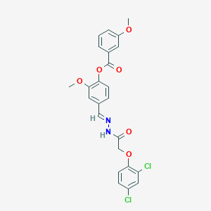 4-[(E)-{2-[(2,4-dichlorophenoxy)acetyl]hydrazinylidene}methyl]-2-methoxyphenyl 3-methoxybenzoate