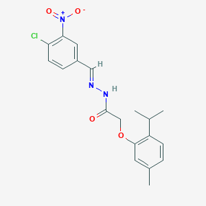 N'-[(E)-(4-chloro-3-nitrophenyl)methylidene]-2-[5-methyl-2-(propan-2-yl)phenoxy]acetohydrazide