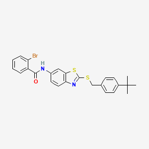 2-bromo-N-{2-[(4-tert-butylbenzyl)sulfanyl]-1,3-benzothiazol-6-yl}benzamide