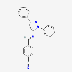 4-[(E)-[(1,3-Diphenyl-1H-pyrazol-5-YL)imino]methyl]benzonitrile