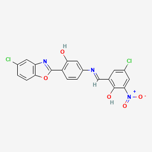 4-chloro-2-[(E)-{[4-(5-chloro-1,3-benzoxazol-2-yl)-3-hydroxyphenyl]imino}methyl]-6-nitrophenol