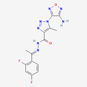 1-(4-amino-1,2,5-oxadiazol-3-yl)-N'-[(1E)-1-(2,4-difluorophenyl)ethylidene]-5-methyl-1H-1,2,3-triazole-4-carbohydrazide