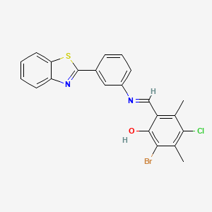 2-[(E)-{[3-(1,3-benzothiazol-2-yl)phenyl]imino}methyl]-6-bromo-4-chloro-3,5-dimethylphenol