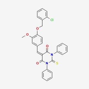 5-{4-[(2-chlorobenzyl)oxy]-3-methoxybenzylidene}-1,3-diphenyl-2-thioxodihydropyrimidine-4,6(1H,5H)-dione