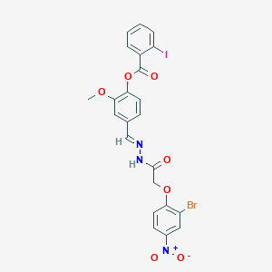 4-[(E)-{2-[(2-bromo-4-nitrophenoxy)acetyl]hydrazinylidene}methyl]-2-methoxyphenyl 2-iodobenzoate