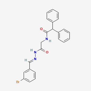 molecular formula C23H20BrN3O2 B11532176 N-({N'-[(E)-(3-Bromophenyl)methylidene]hydrazinecarbonyl}methyl)-2,2-diphenylacetamide 