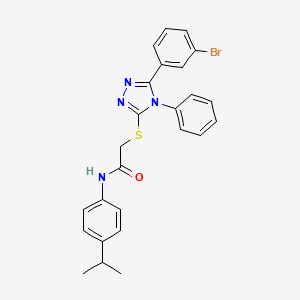 2-{[5-(3-bromophenyl)-4-phenyl-4H-1,2,4-triazol-3-yl]sulfanyl}-N-[4-(propan-2-yl)phenyl]acetamide