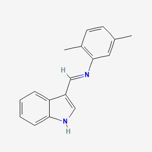 molecular formula C17H16N2 B11532199 N-[(E)-1H-indol-3-ylmethylidene]-2,5-dimethylaniline 