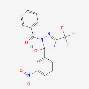 [5-hydroxy-5-(3-nitrophenyl)-3-(trifluoromethyl)-4,5-dihydro-1H-pyrazol-1-yl](phenyl)methanone