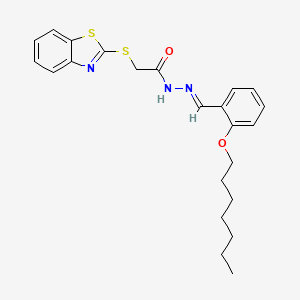 2-(1,3-Benzothiazol-2-ylsulfanyl)-N'-[(E)-[2-(heptyloxy)phenyl]methylidene]acetohydrazide