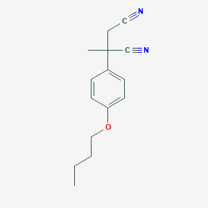 molecular formula C15H18N2O B11532223 2-(4-Butoxyphenyl)-2-methylbutanedinitrile 